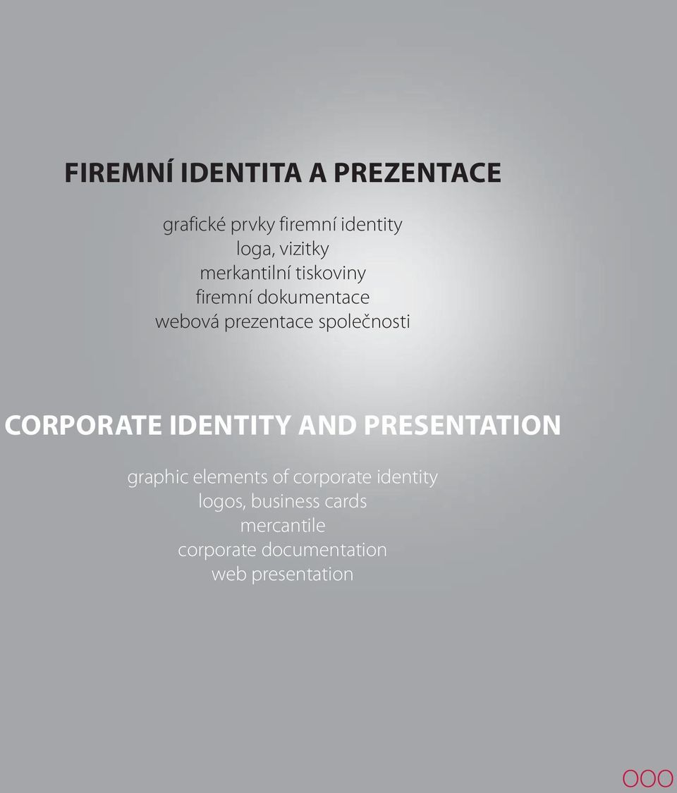 společnosti CORPORATE IDENTITY AND PRESENTATION graphic elements of