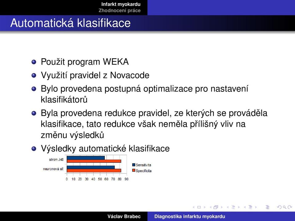 provedena redukce pravidel, ze kterých se prováděla klasifikace, tato