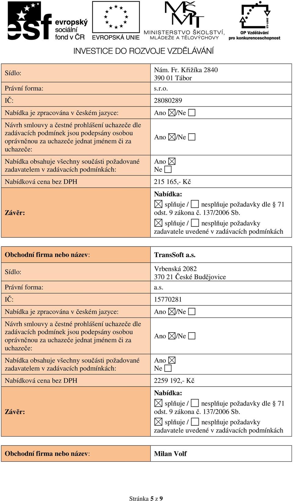 ma: Nám. Fr. Křižíka 2840 390 01 Tábor