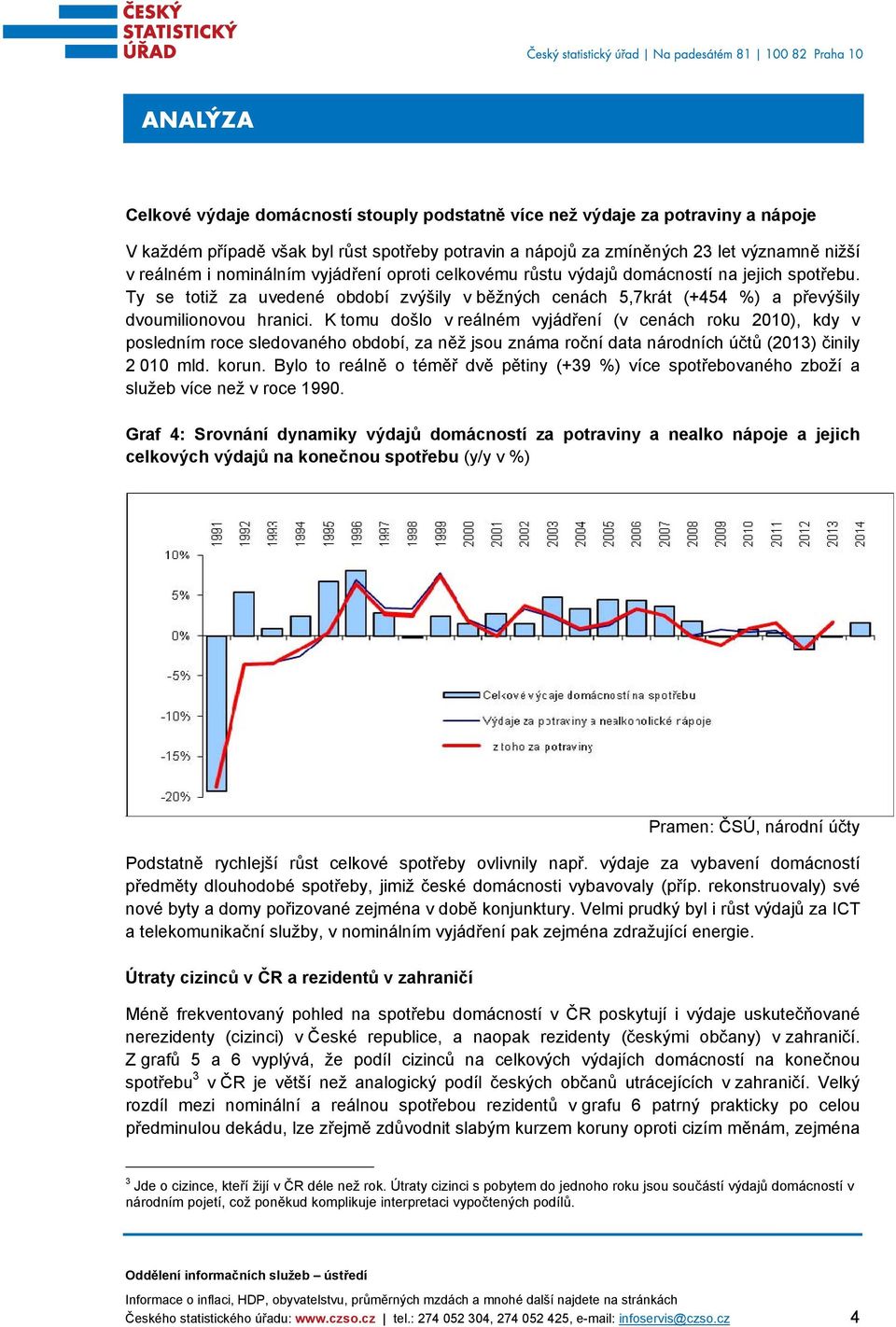 K tomu došlo v reálném vyjádření (v cenách roku 2010), kdy v posledním roce sledovaného období, za něž jsou známa roční data národních účtů (2013) činily 2 010 mld. korun.