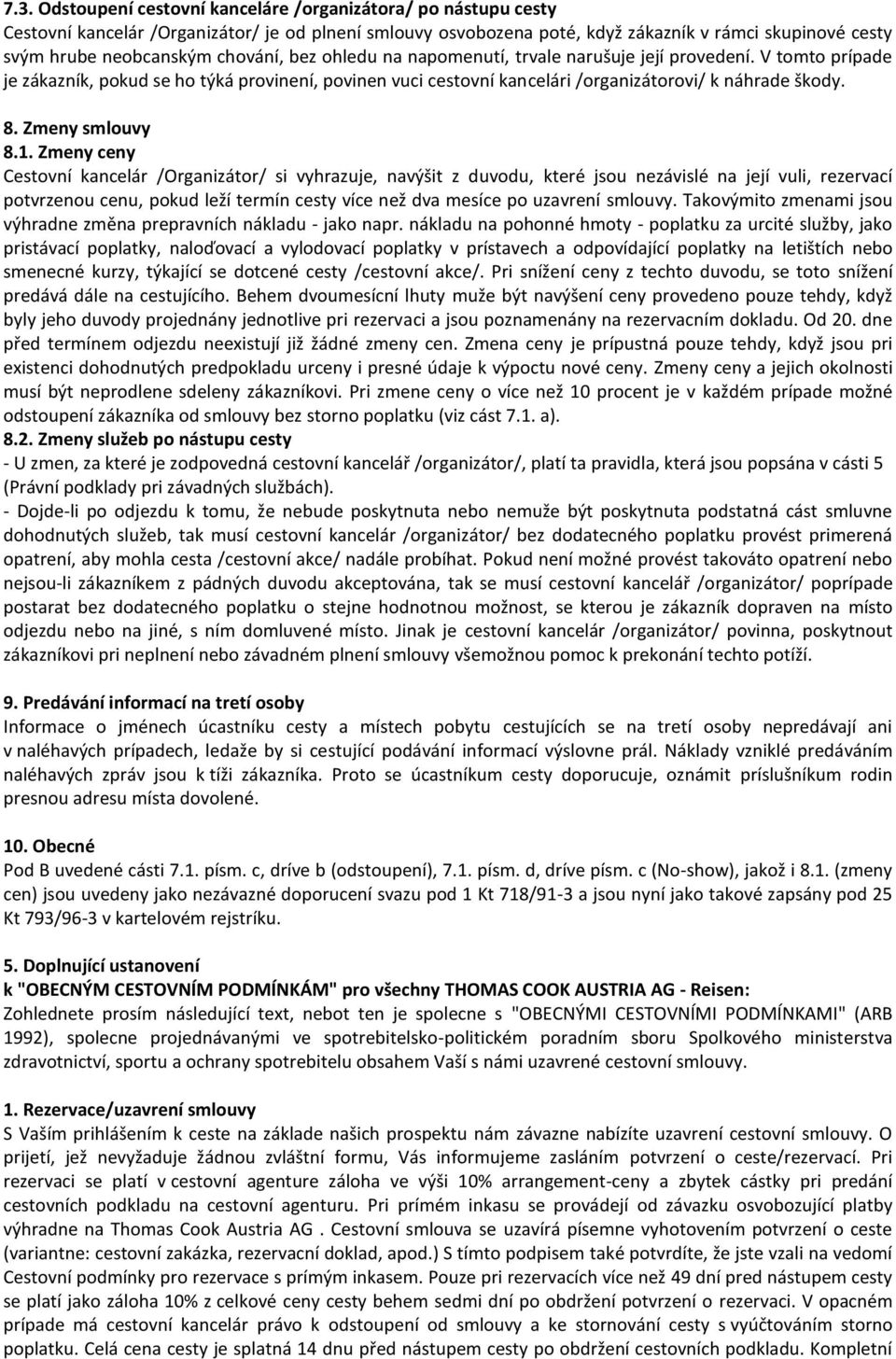 Zmeny smlouvy 8.1.