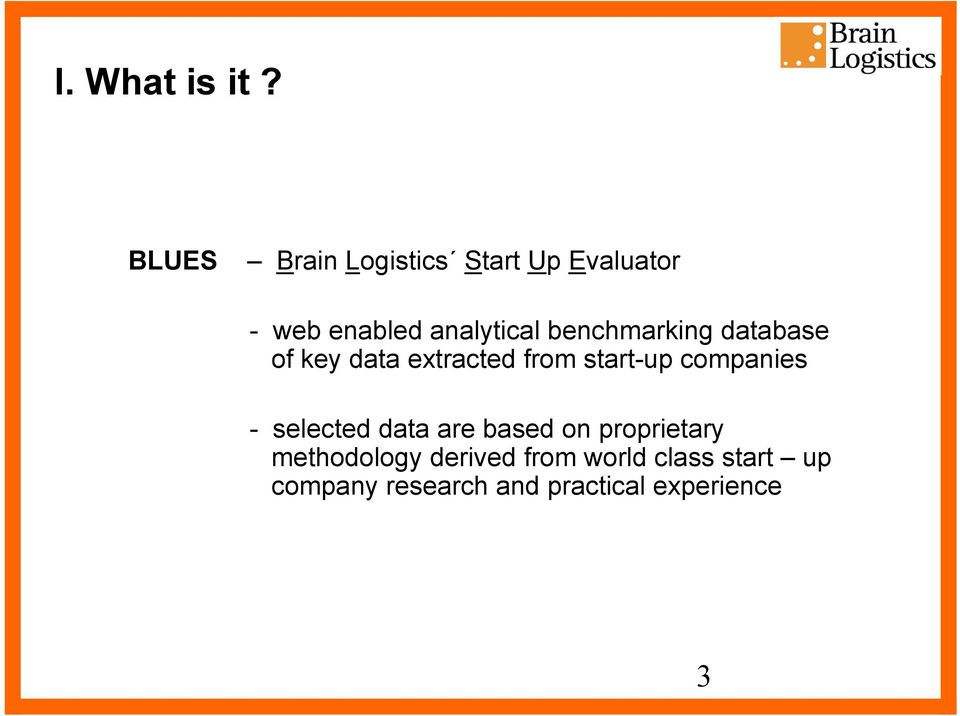 benchmarking database of key data extracted from start-up companies -