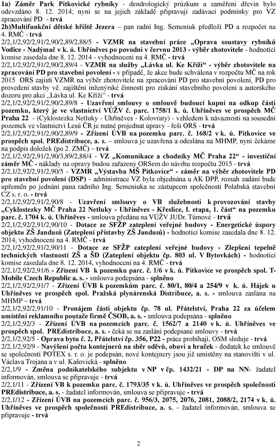 RMČ - trvá 2/2,1/2,92/2,91/2,90/2,89/2,88/5 - VZMR na stavební práce Oprava soustavy rybníků Vodice - Nadýmač v k. ú.