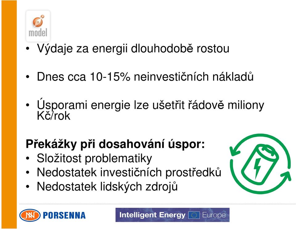 miliony Kč/rok Překážky při dosahování úspor: Složitost