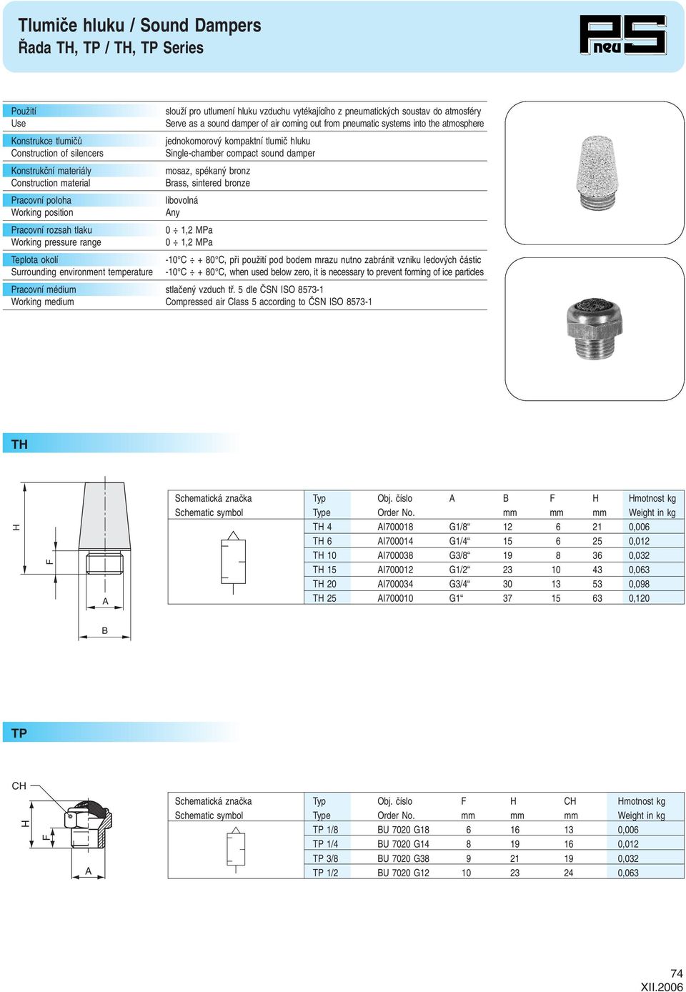 0 1, MPa 0 1, MPa Teplota okolí -10 C + 80 C, pfii pouïití pod bodem mrazu nutno zabránit vzniku ledov ch ãástic Surrounding environment temperature -10 C + 80 C, when used below zero, it is