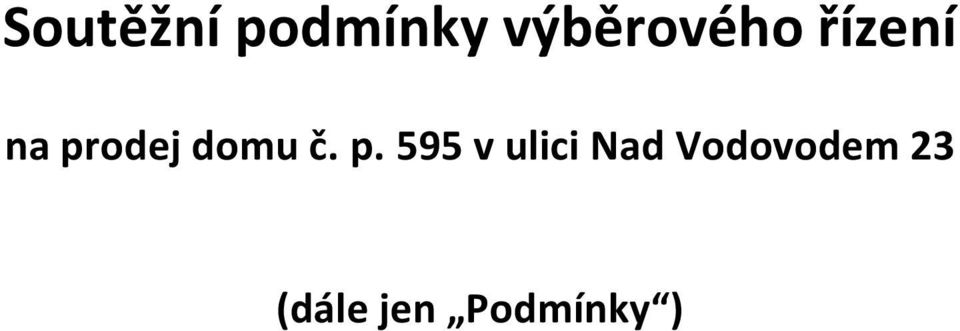 prodej domu č. p.