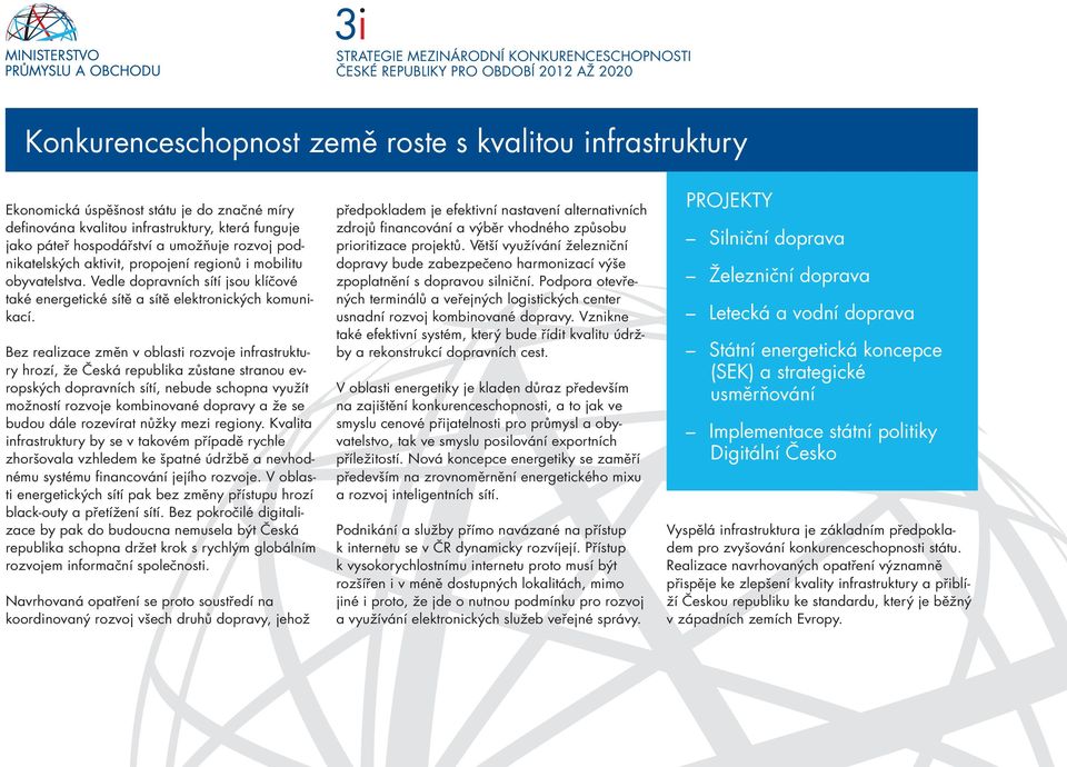 Bez realizace změn v oblasti rozvoje infrastruktury hrozí, že Česká republika zůstane stranou evropských dopravních sítí, nebude schopna využít možností rozvoje kombinované dopravy a že se budou dále