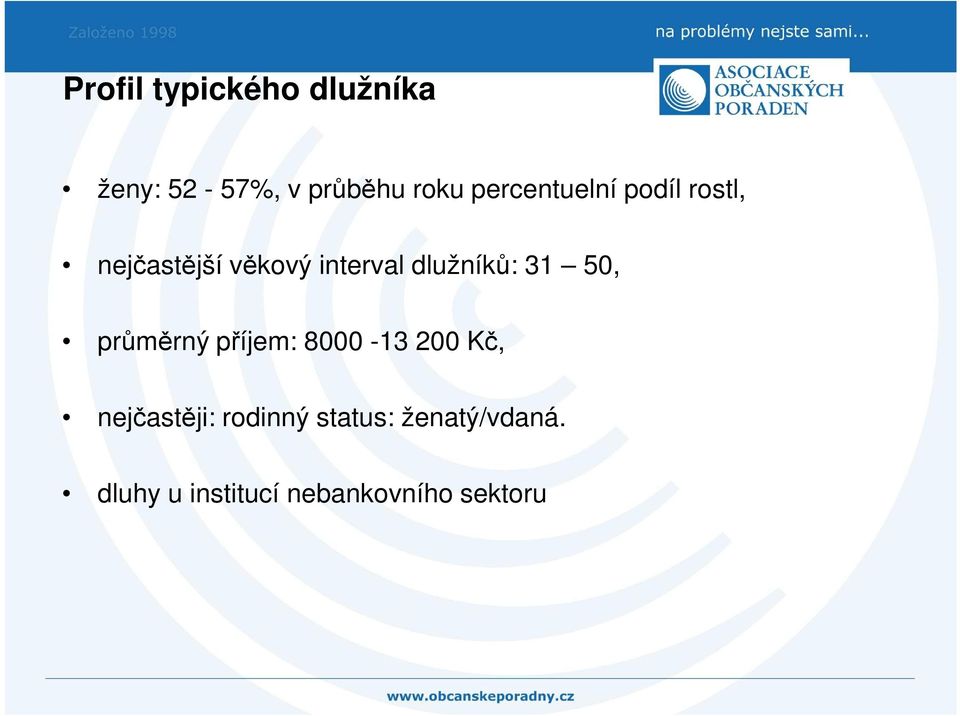 dlužníků: 31 50, průměrný příjem: 8000-13 200 Kč,