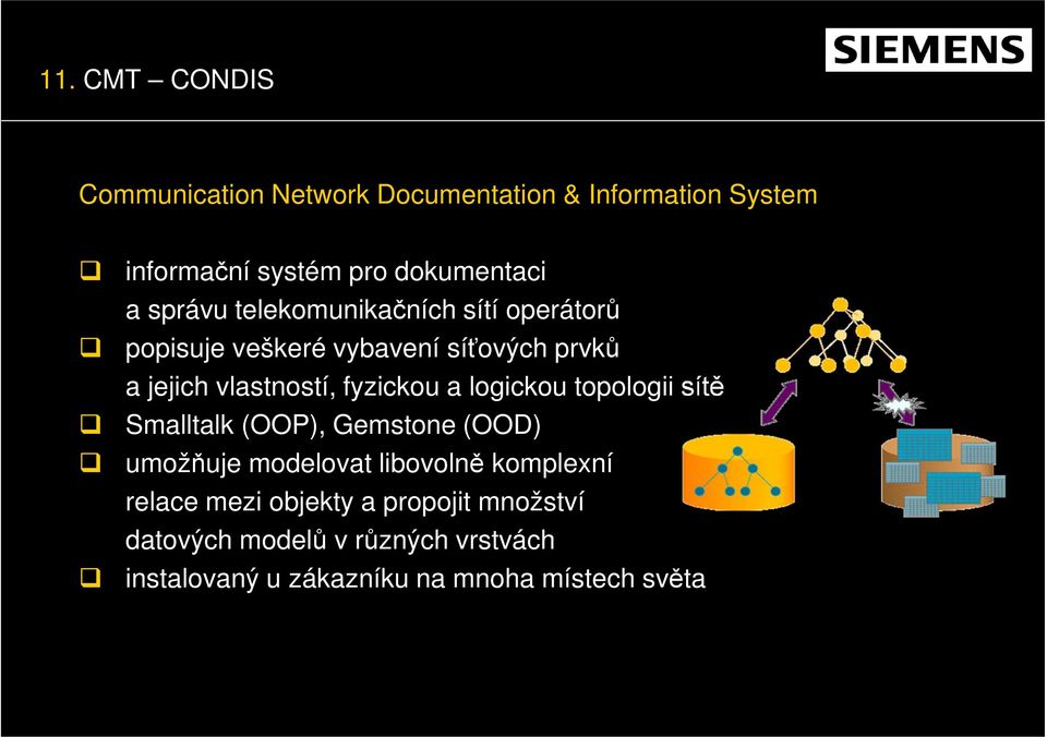 fyzickou a logickou topologii sítě Smalltalk (OOP), Gemstone (OOD) umožňuje modelovat libovolně komplexní