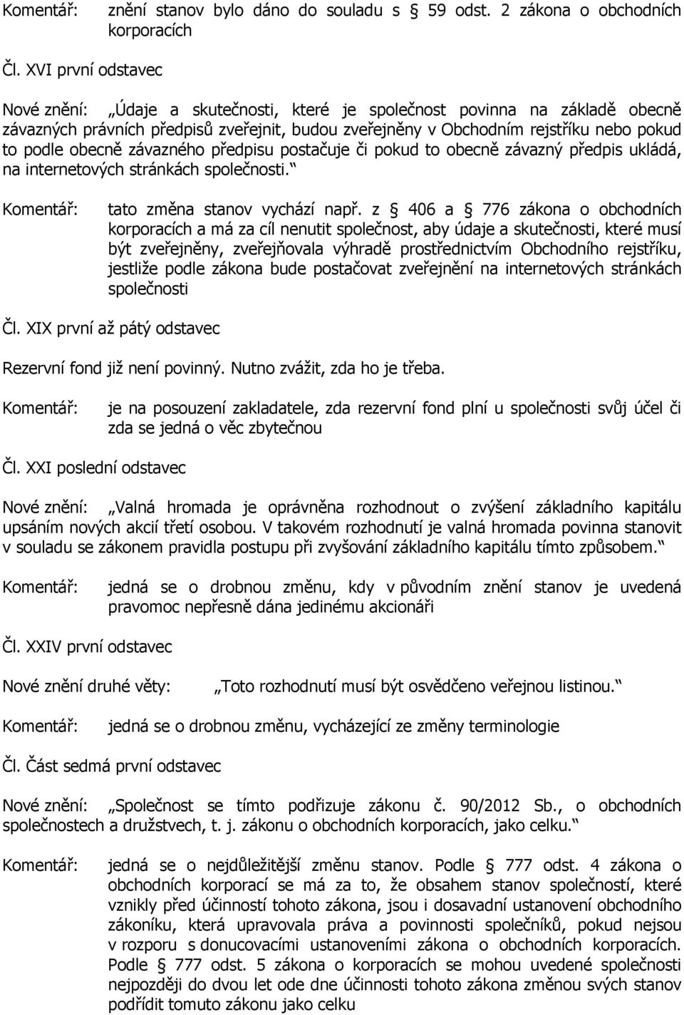 obecně závazného předpisu postačuje či pokud to obecně závazný předpis ukládá, na internetových stránkách společnosti. tato změna stanov vychází např.