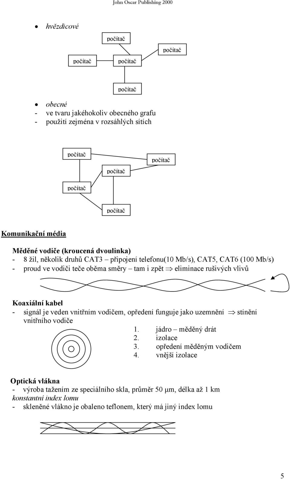 eliminace rušivých vlivů Koaxiální kabel - signál je veden vnitřním vodičem, opředení funguje jako uzemnění stínění vnitřního vodiče 1. jádro měděný drát 2. izolace 3.