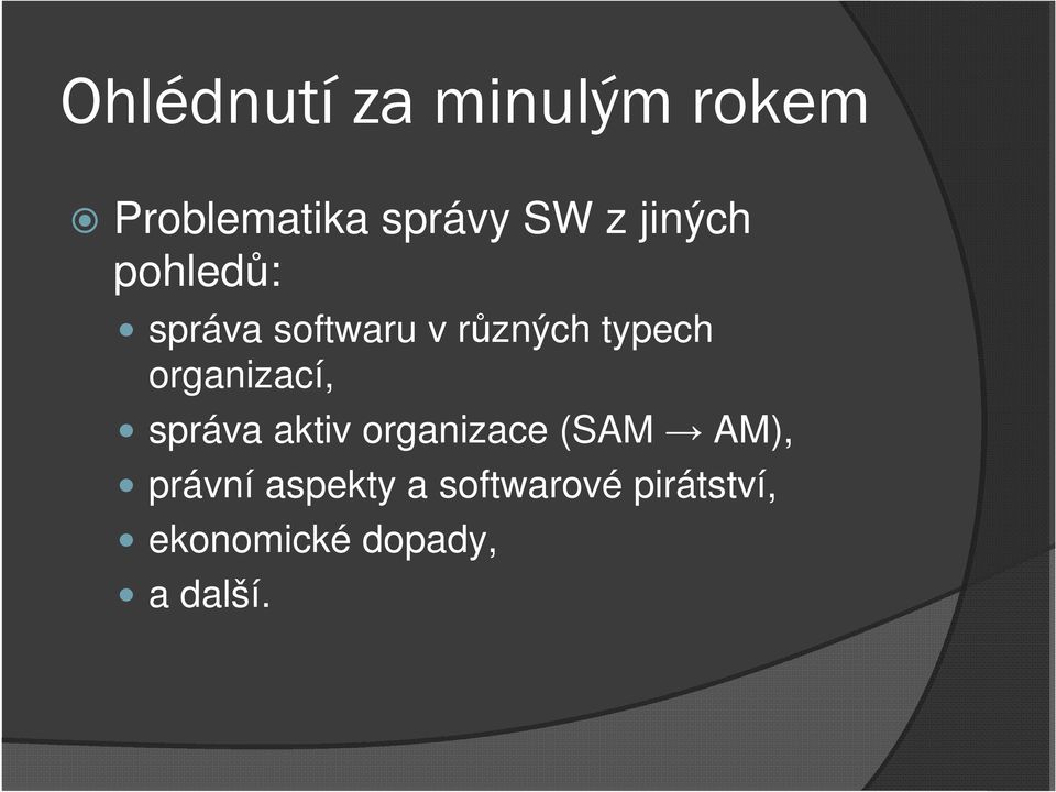 organizací, správa aktiv organizace (SAM AM), právní