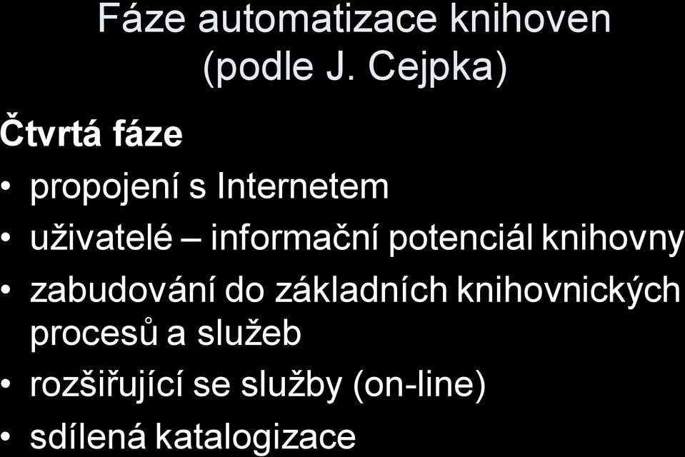 potenciál knihovny zabudování do základních