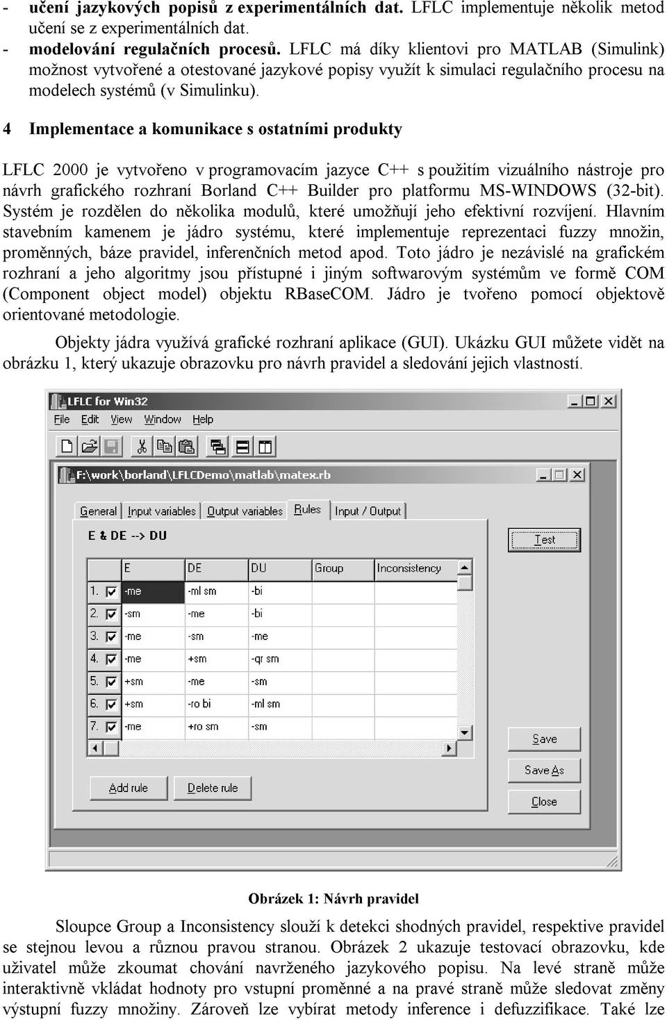 4 Implementace a komunikace s ostatními produkty LFLC 2000 je vytvořeno v programovacím jazyce C++ s použitím vizuálního nástroje pro návrh grafického rozhraní Borland C++ Builder pro platformu