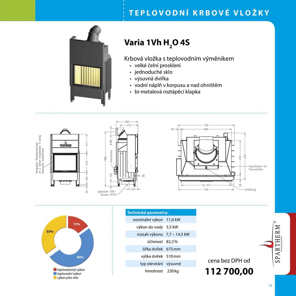 kw rozsah výkonu 7,7 14,3 kw účinnost 82,2 % šířka