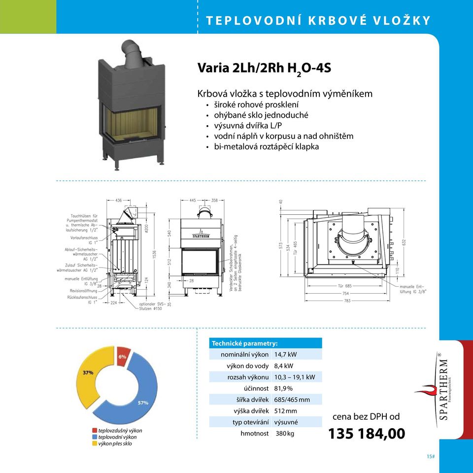 vody 8,4 kw rozsah výkonu 10,3 19,1 kw účinnost 81,9 % šířka