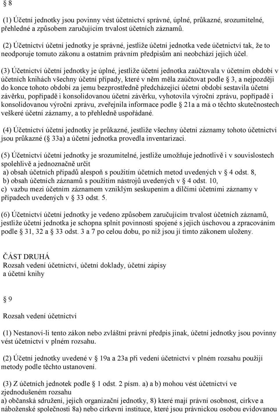 (3) Účetnictví účetní jednotky je úplné, jestliže účetní jednotka zaúčtovala v účetním období v účetních knihách všechny účetní případy, které v něm měla zaúčtovat podle 3, a nejpozději do konce