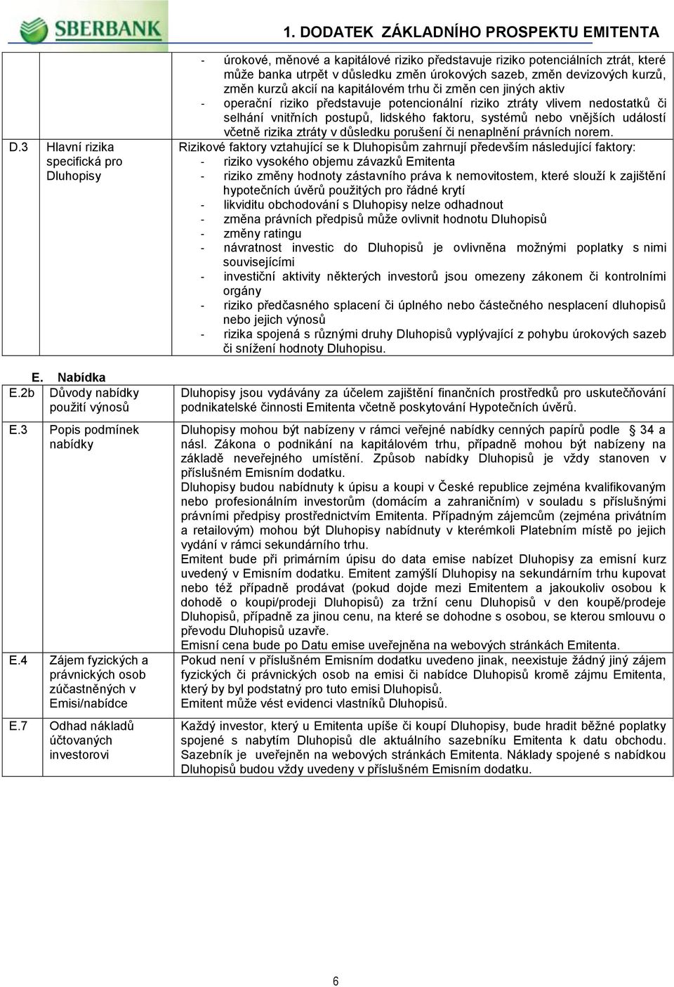 změn kurzů akcií na kapitálovém trhu či změn cen jiných aktiv - operační riziko představuje potencionální riziko ztráty vlivem nedostatků či selhání vnitřních postupů, lidského faktoru, systémů nebo