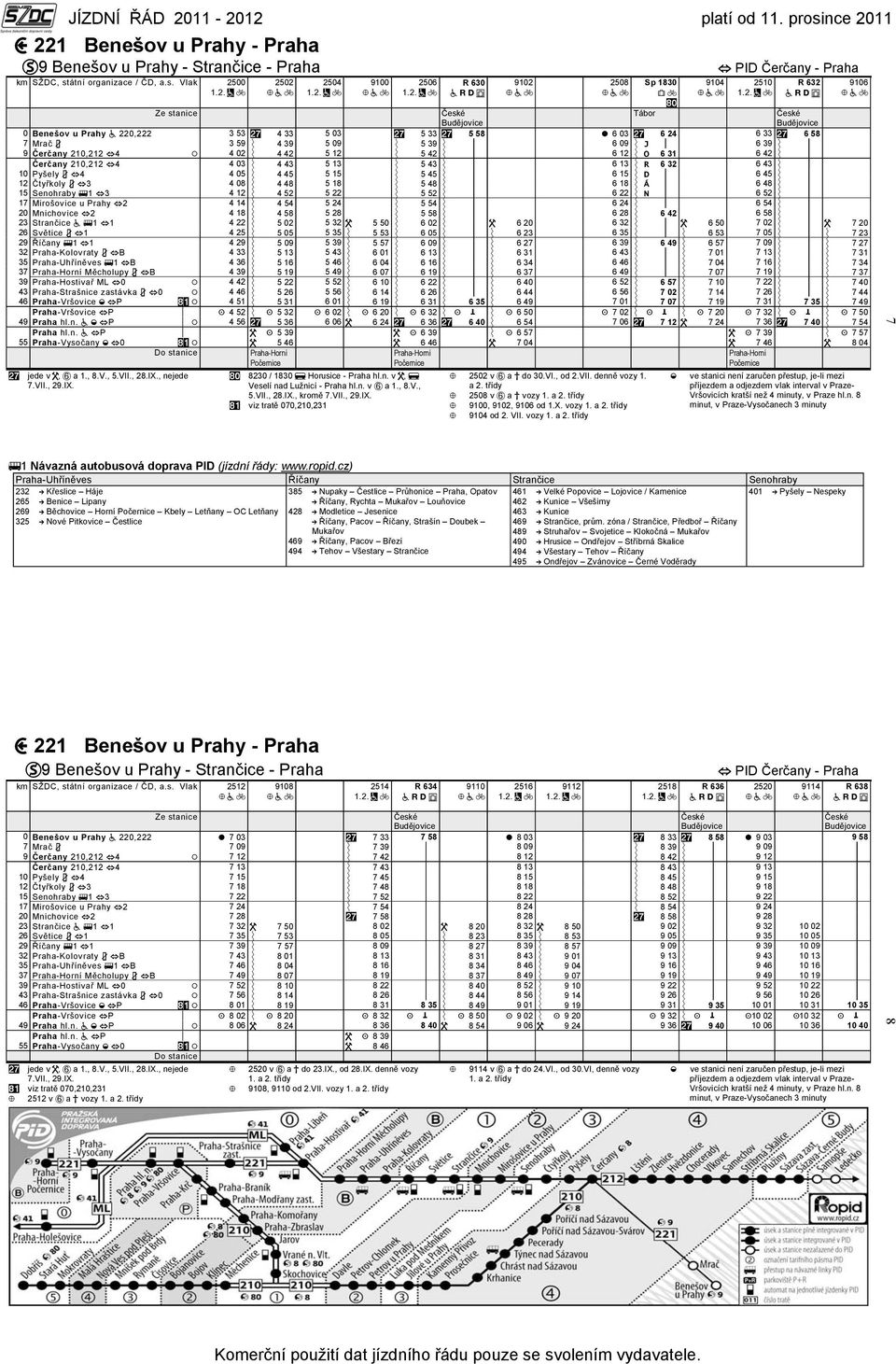 Vlak 2500 2502 2504 9100 2506 Tábor 0 Benešov u Prahy a 220,222 3 53 $* 4 33 5 03 $* 5 33 $* 5 58 0 6 03 $* 6 24 6 33 $* 6 58 7 Mrač 3 3 59 Ý 4 39 5 09 Ý 5 39 Ý p 6 09 Ý J p 6 39 Ý p 9 Čerčany