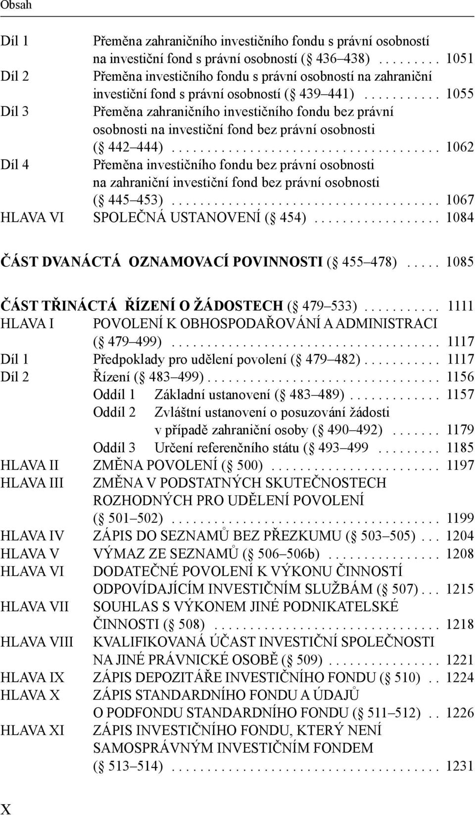 .......... 1055 Díl 3 Přeměna zahraničního investičního fondu bez právní osobnosti na investiční fond bez právní osobnosti ( 442 444).