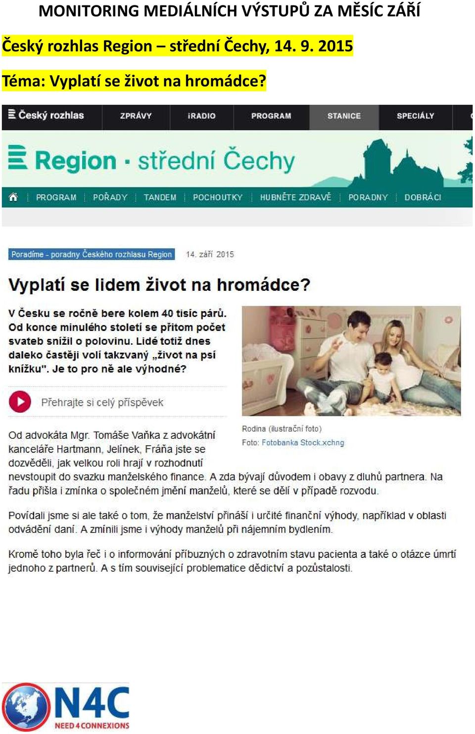 Region střední Čechy, 14. 9.