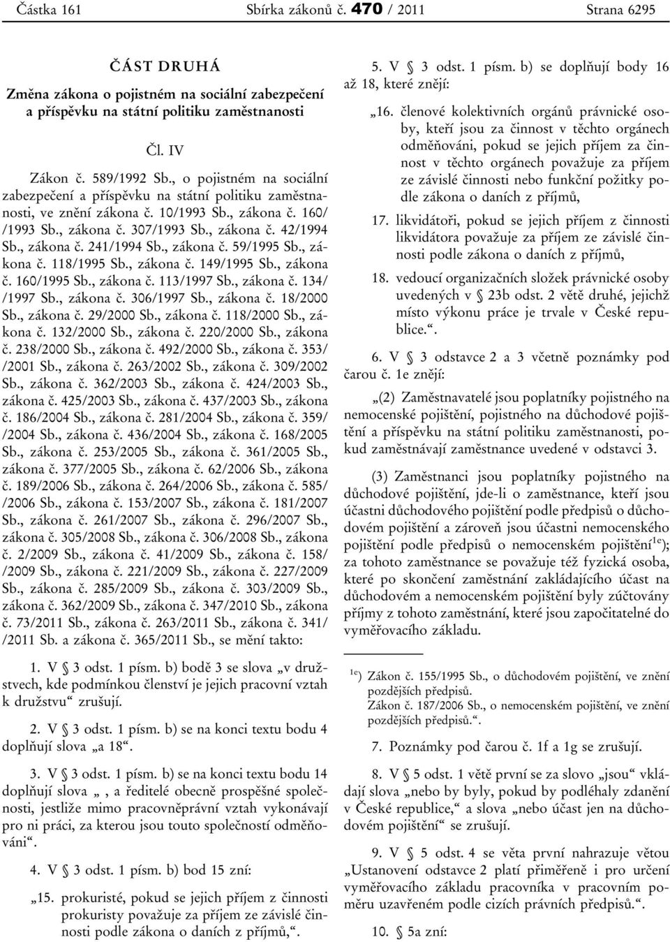 , zákona č. 59/1995 Sb., zákona č. 118/1995 Sb., zákona č. 149/1995 Sb., zákona č. 160/1995 Sb., zákona č. 113/1997 Sb., zákona č. 134/ /1997 Sb., zákona č. 306/1997 Sb., zákona č. 18/2000 Sb.