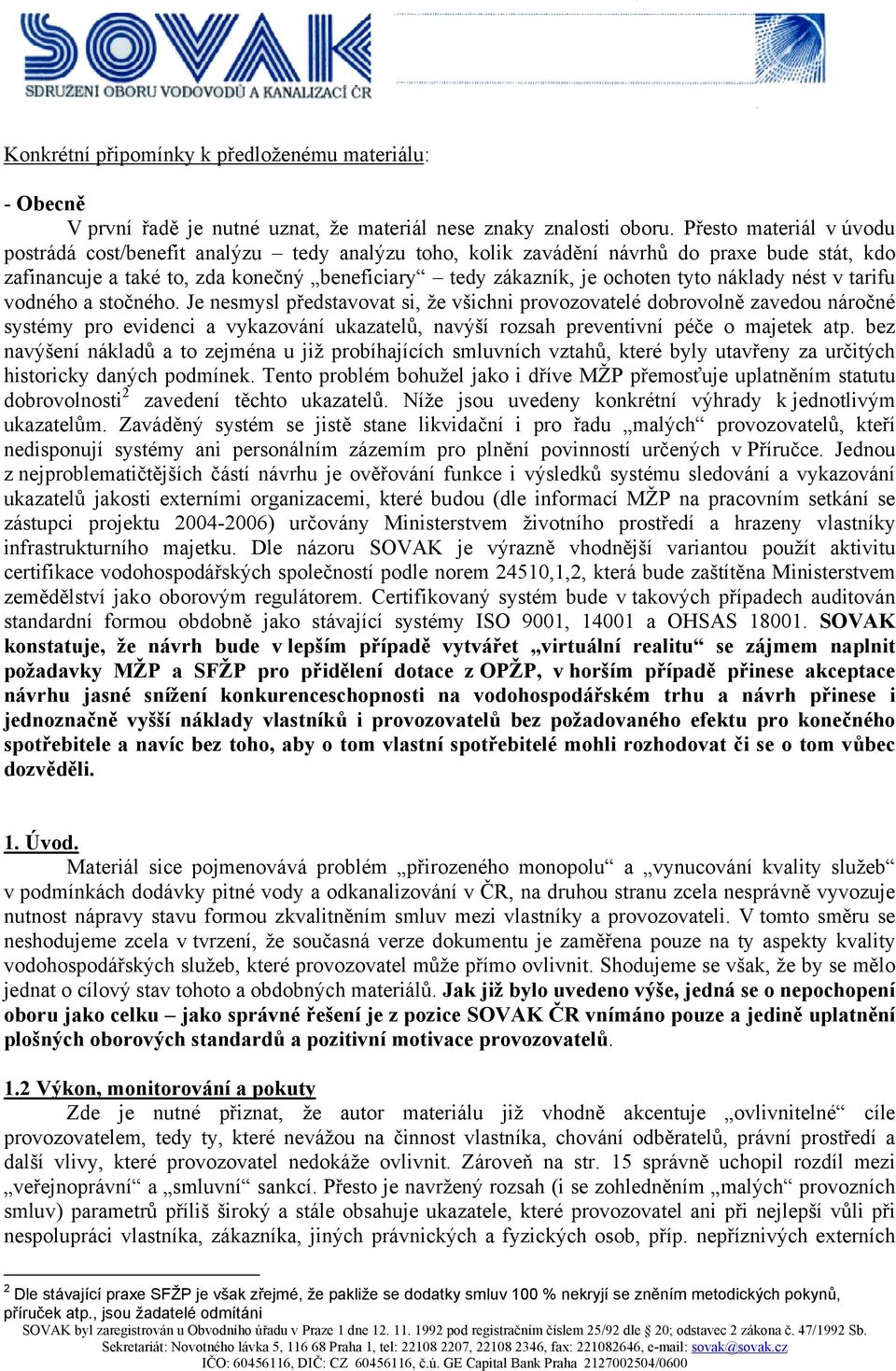 náklady nést v tarifu vodného a stočného.