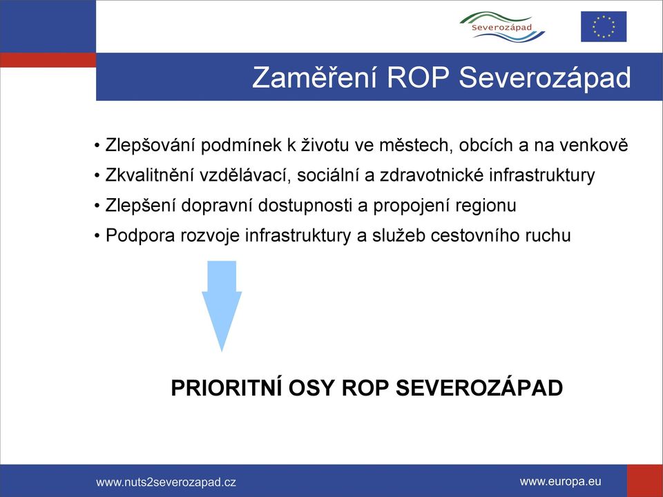 infrastruktury Zlepšení dopravní dostupnosti a propojení regionu