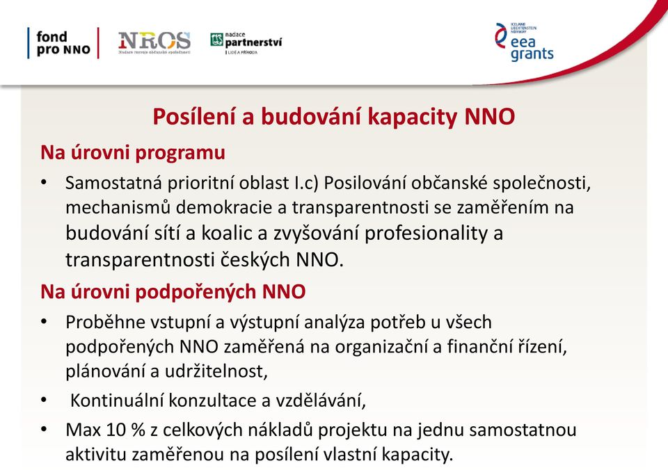 profesionality a transparentnosti českých NNO.