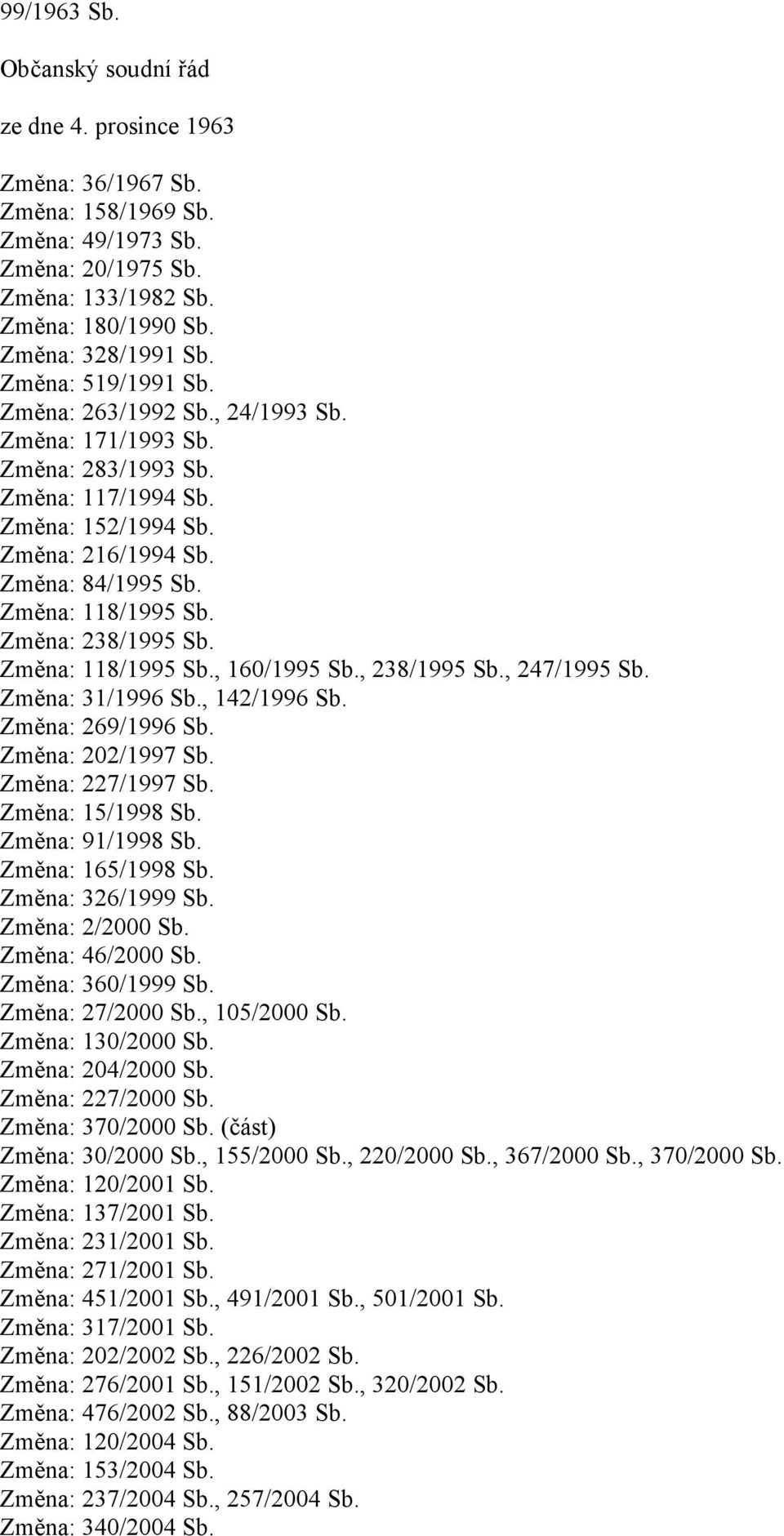 Změna: 238/1995 Sb. Změna: 118/1995 Sb., 160/1995 Sb., 238/1995 Sb., 247/1995 Sb. Změna: 31/1996 Sb., 142/1996 Sb. Změna: 269/1996 Sb. Změna: 202/1997 Sb. Změna: 227/1997 Sb. Změna: 15/1998 Sb.