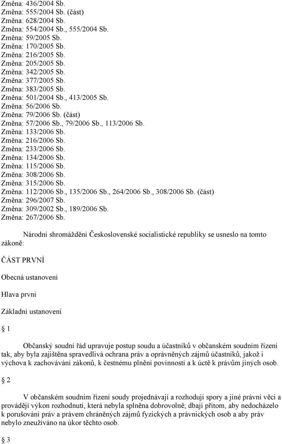 Změna: 216/2006 Sb. Změna: 233/2006 Sb. Změna: 134/2006 Sb. Změna: 115/2006 Sb. Změna: 308/2006 Sb. Změna: 315/2006 Sb. Změna: 112/2006 Sb., 135/2006 Sb., 264/2006 Sb., 308/2006 Sb.