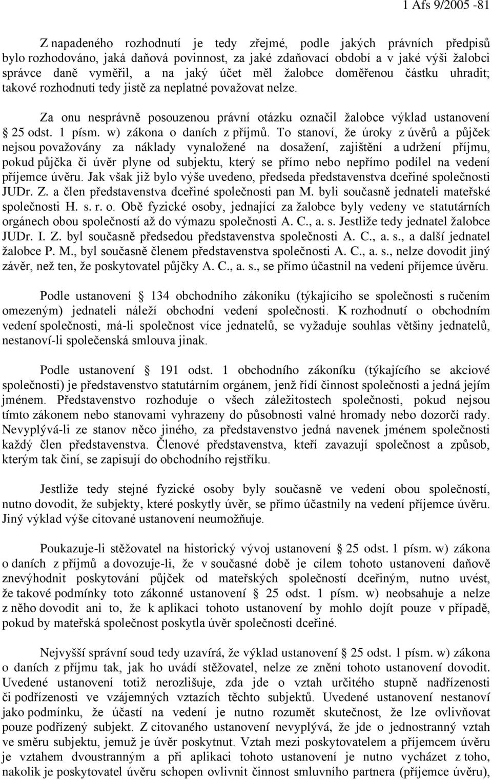 1 písm. w) zákona o daních z příjmů.