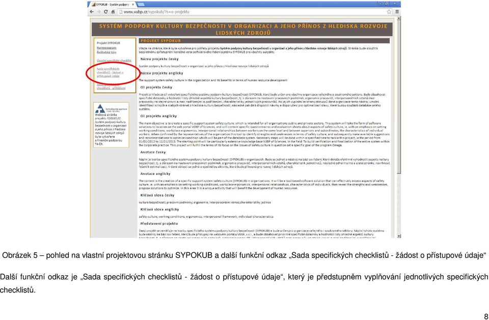 funkční odkaz je Sada specifických checklistů - žádost o přístupové