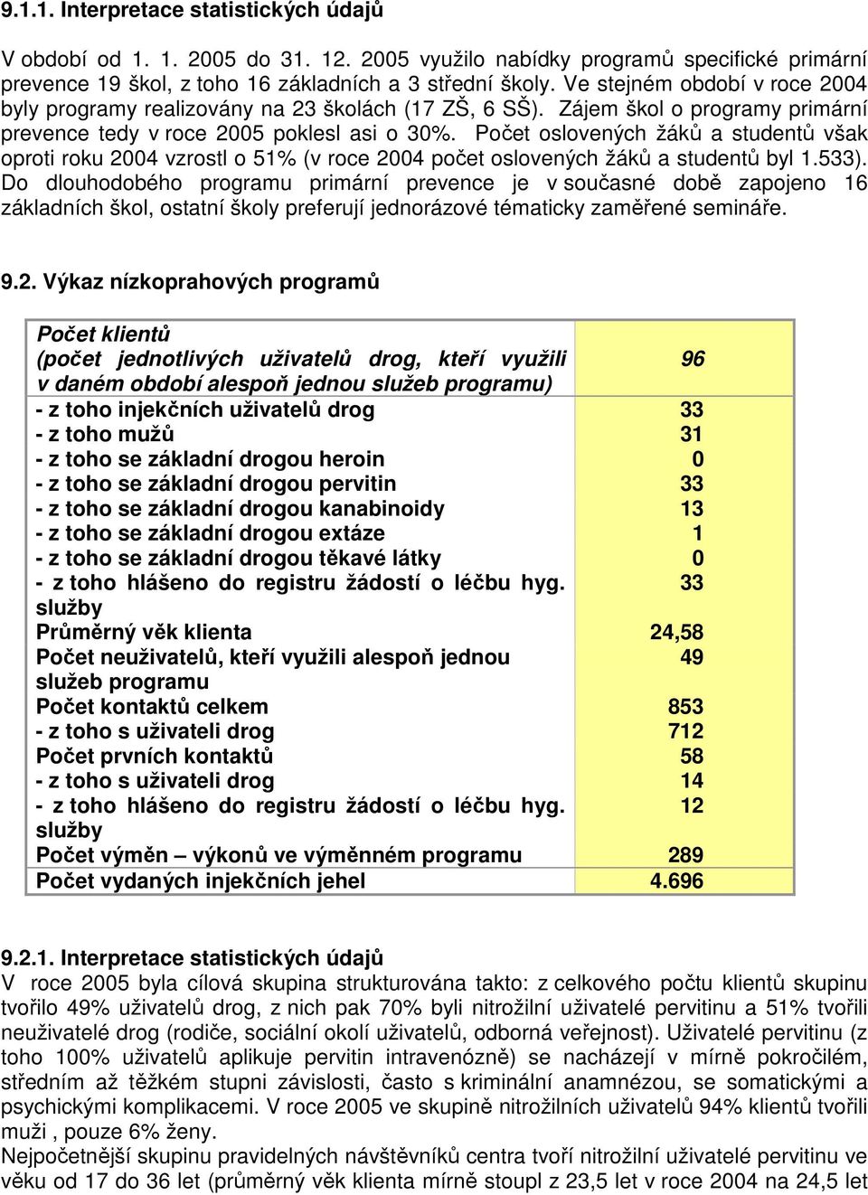 Počet oslovených žáků a studentů však oproti roku 2004 vzrostl o 51% (v roce 2004 počet oslovených žáků a studentů byl 1.533).