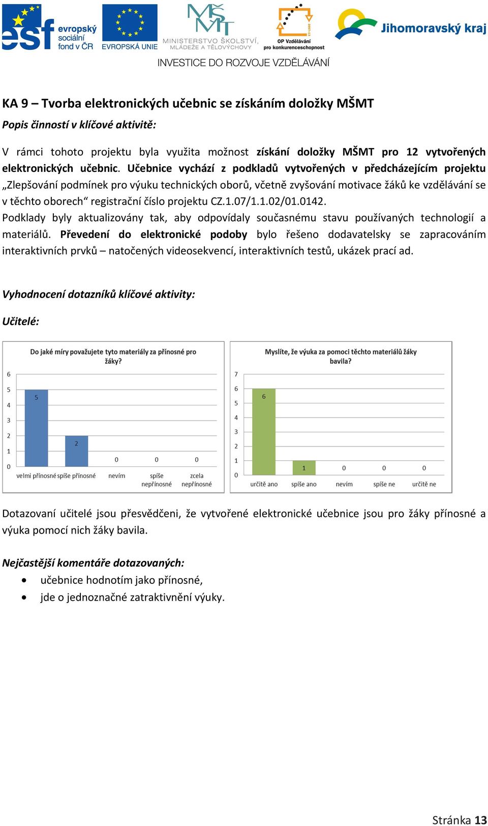 Učebnice vychází z podkladů vytvořených v předcházejícím projektu Zlepšování podmínek pro výuku technických oborů, včetně zvyšování motivace žáků ke vzdělávání se v těchto oborech registrační číslo