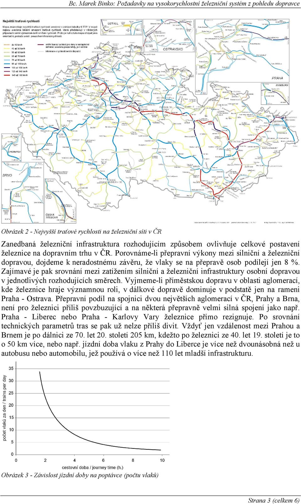 Zajímavé je pak srovnání mezi zatížením silniční a železniční infrastruktury osobní dopravou v jednotlivých rozhodujících směrech.