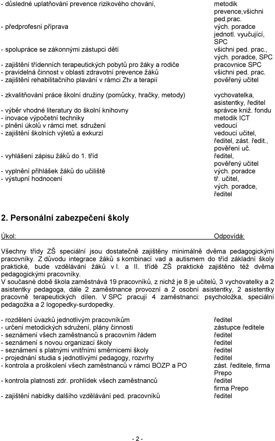 poradce, SPC - zajištění třídenních terapeutických pobytů pro žáky a rodiče praco