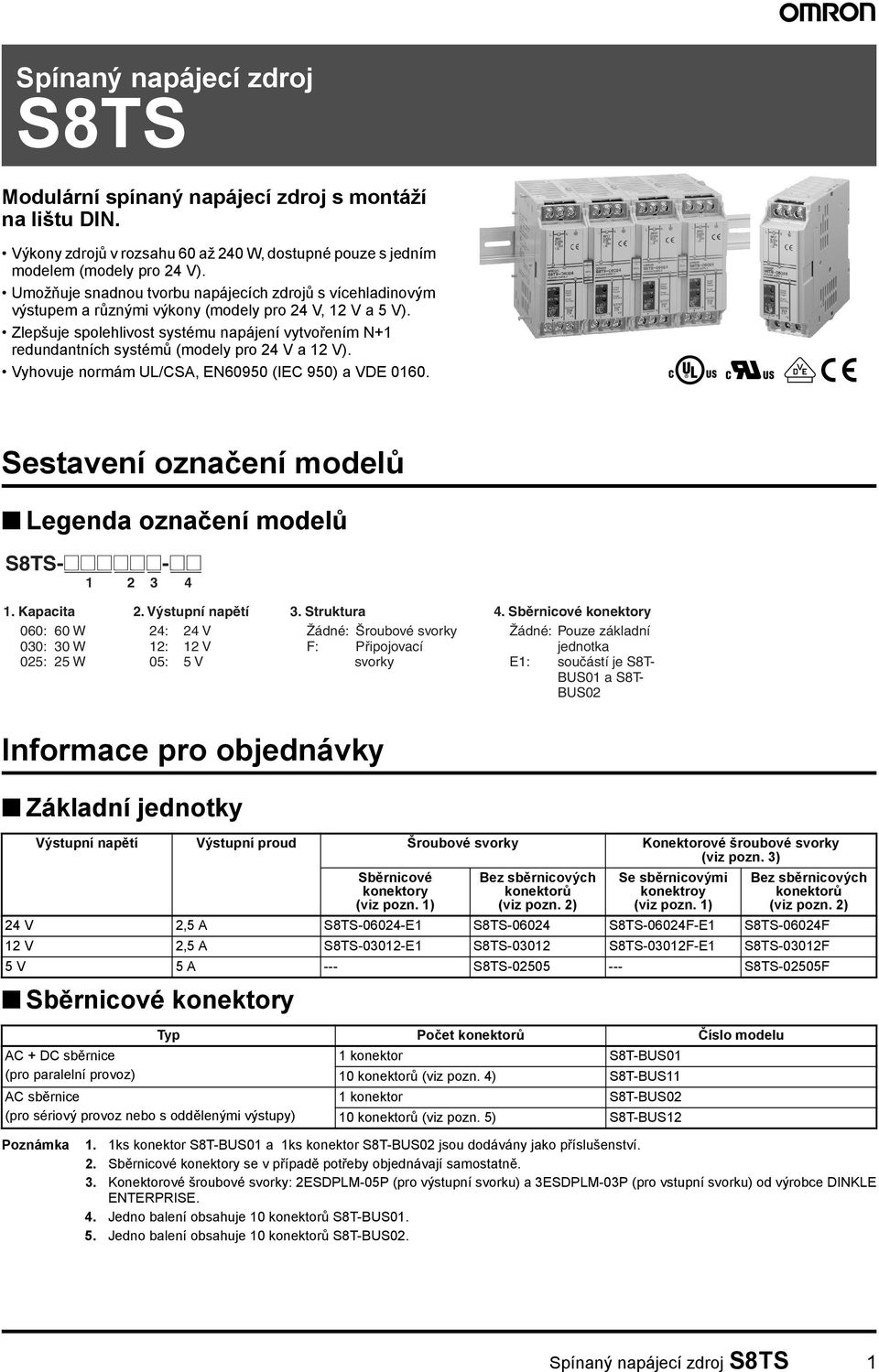 Zlepšuje spolehlivost systému napájení vytvořením N+1 redundantních systémů (modely pro 24 V a 12 V). Vyhovuje normám UL/CSA, EN60950 (IEC 950) a VDE 0160.