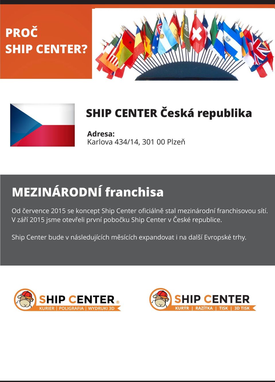 franchisa Od července 2015 se koncept Ship Center oficiálně stal mezinárodní