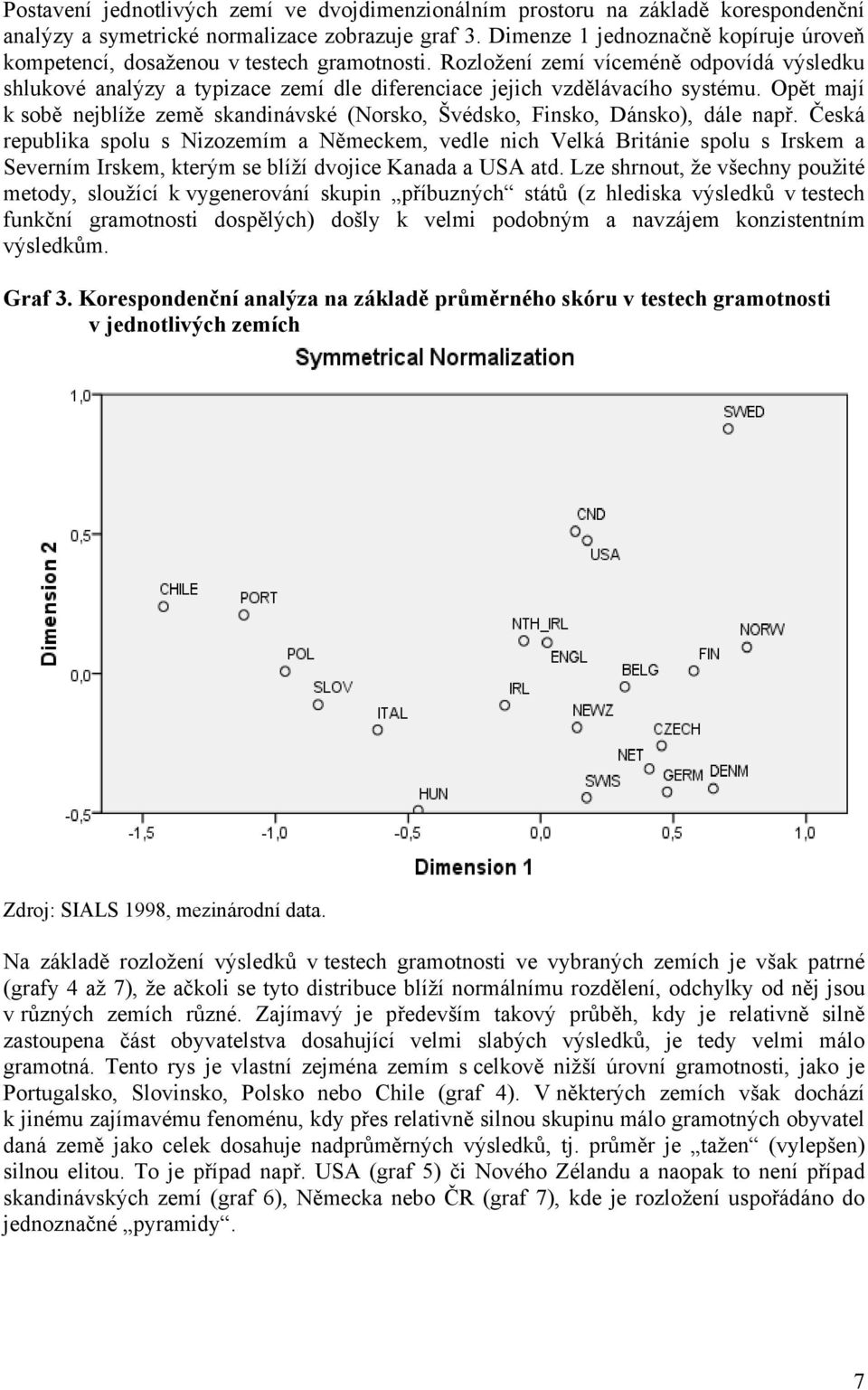 Rozložení zemí víceméně odpovídá výsledku shlukové analýzy a typizace zemí dle diferenciace jejich vzdělávacího systému.