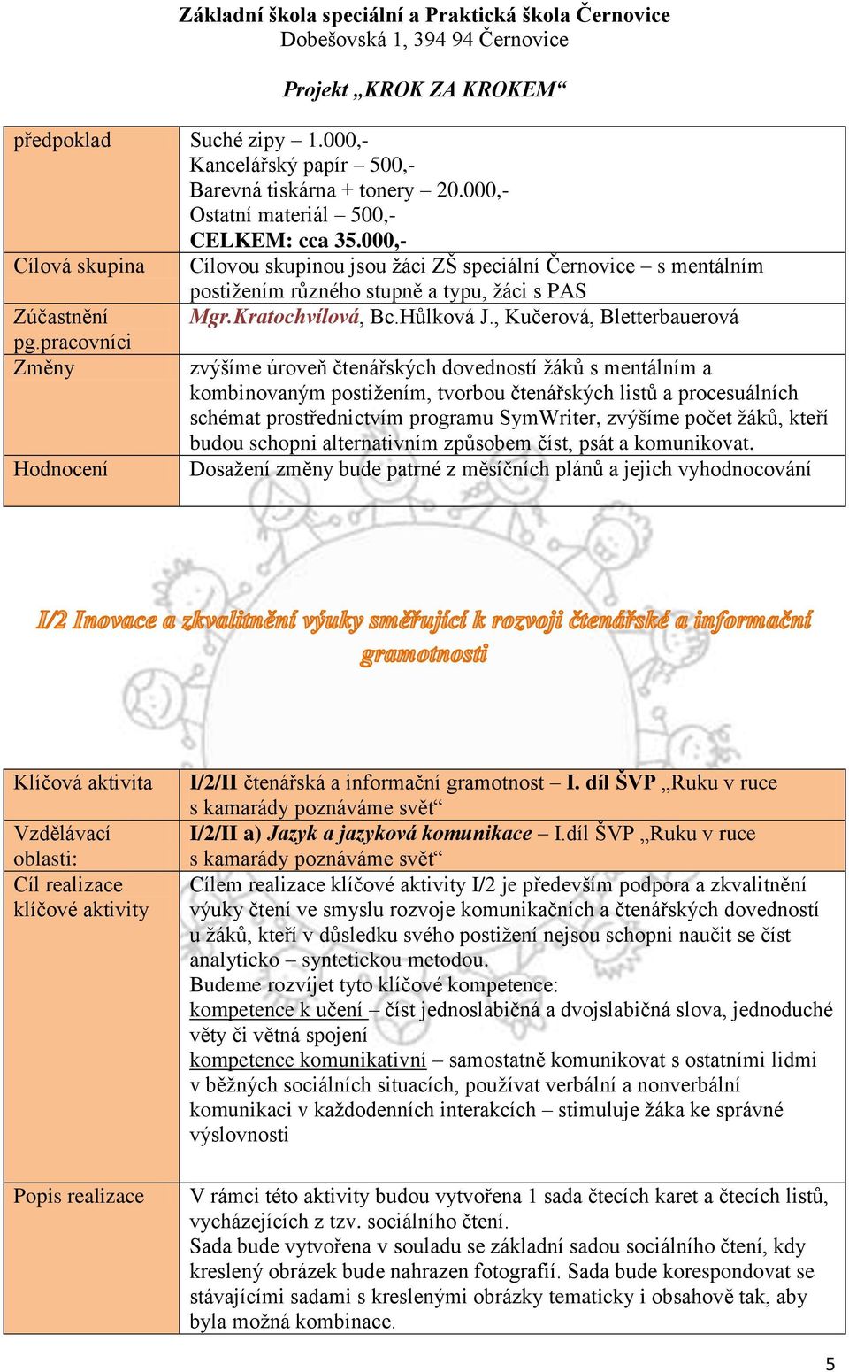 , Kučerová, Bletterbauerová pg.