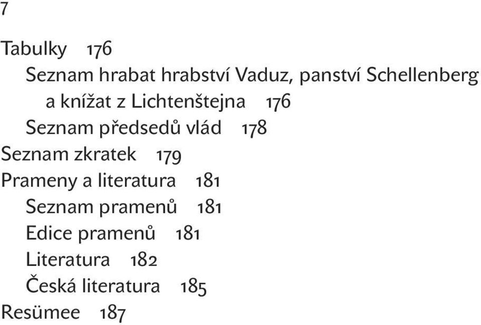 vlád 178 Seznam zkratek 179 Prameny a literatura 181 Seznam