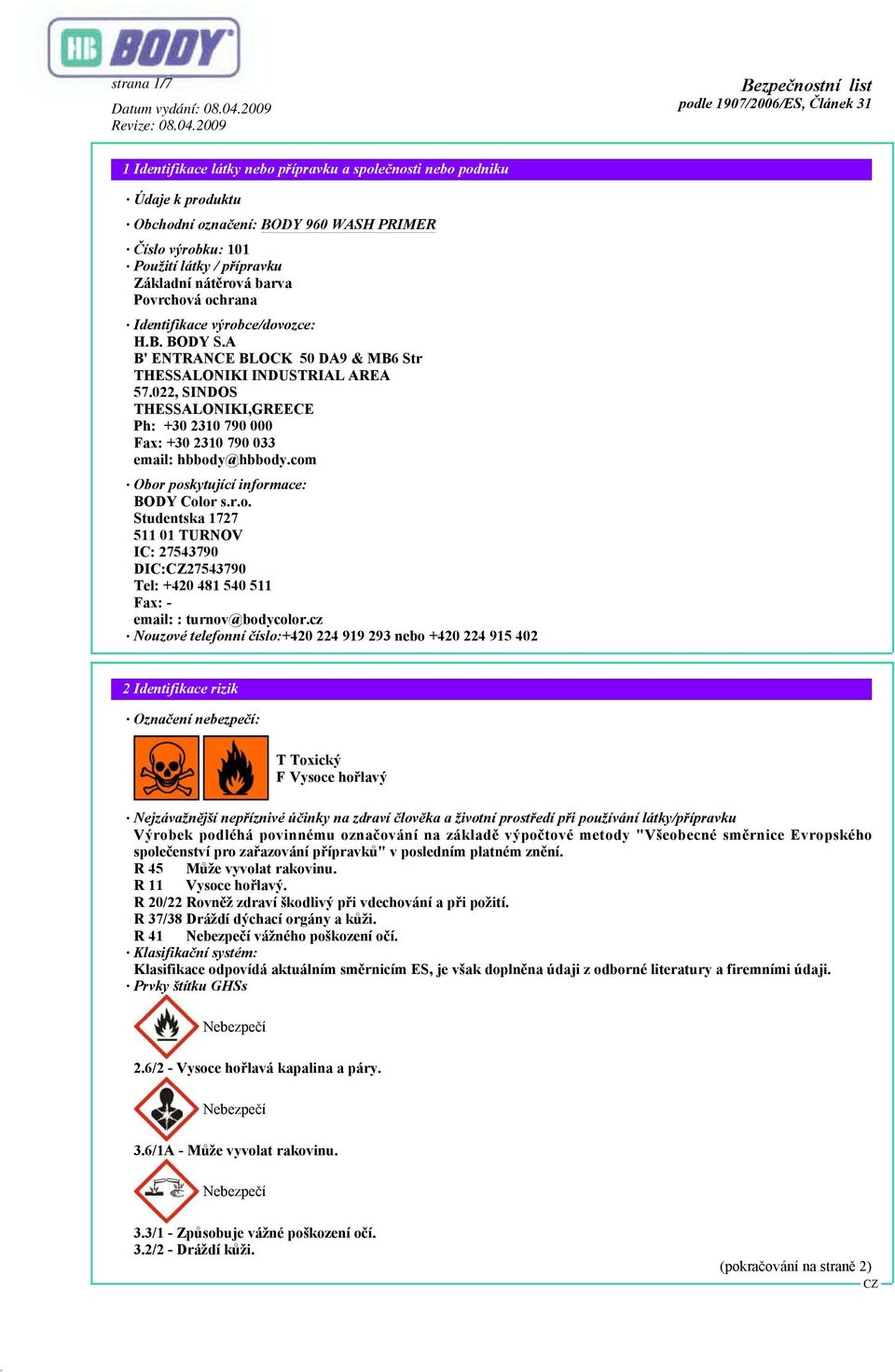 com Obor poskytující informace: BODY Color s.r.o. Studentska 1727 511 01 TURNOV IC: 27543790 DIC:27543790 Tel: +420 481 540 511 Fax: - email: : turnov@bodycolor.