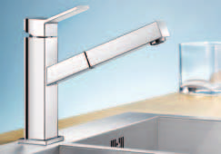 BLANCOQUADRISS Kuchynská batéria konzekventne hranatá exkluzívny systémový dizajn od BLANCO SteelArt perfektne zladené na SteelArt výrobky, najmä na BLANCOZEROX v pravouhlovom dizajne nerez, hodvábne