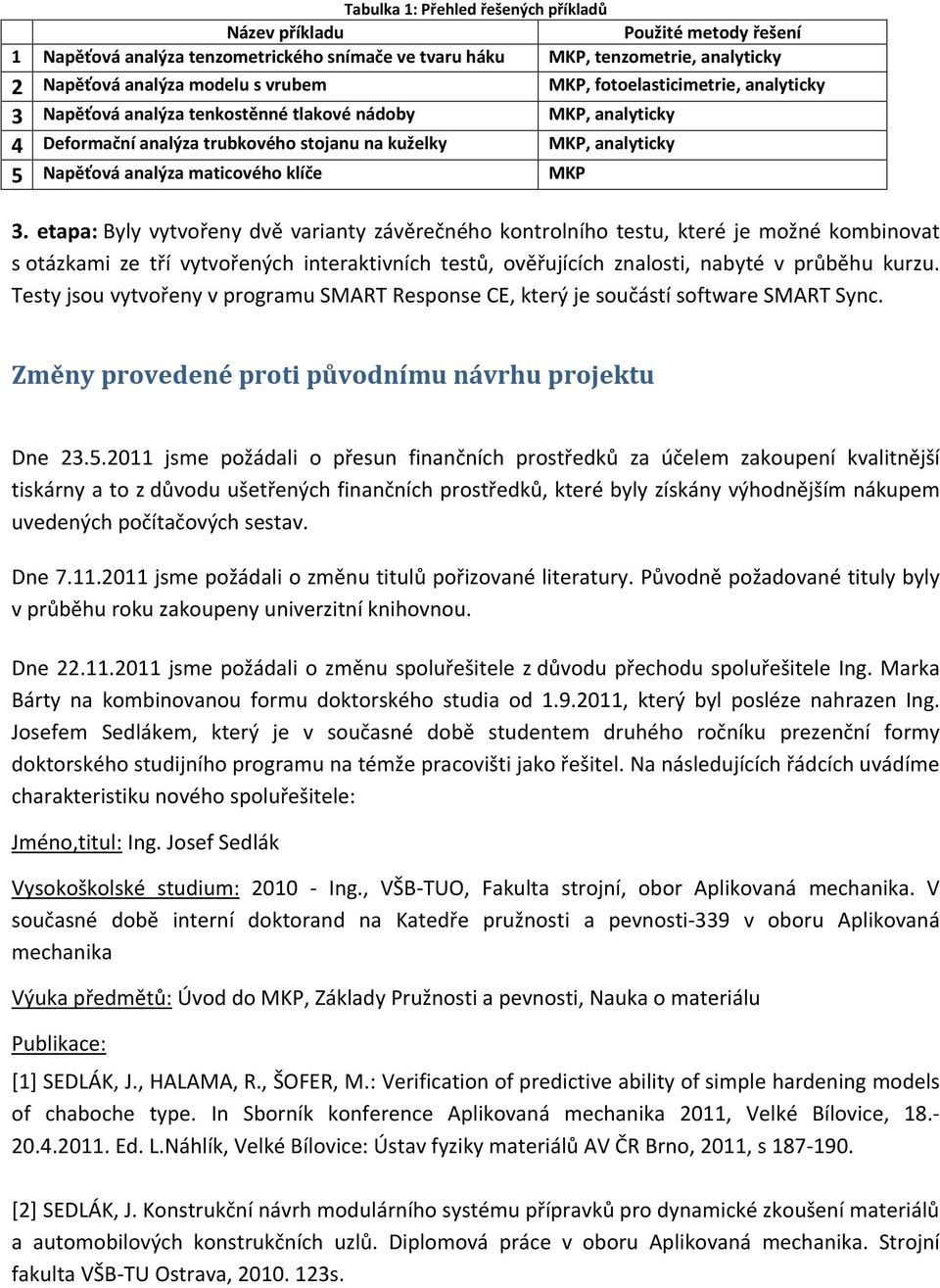 3. etapa: Byly vytvořeny dvě varianty závěrečného kontrolního testu, které je možné kombinovat s otázkami ze tří vytvořených interaktivních testů, ověřujících znalosti, nabyté v průběhu kurzu.