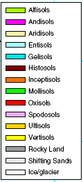 Globální půdní regiony luvisoly andisoly aridisols - US leptosoly gelisols US organosoly kambisoly