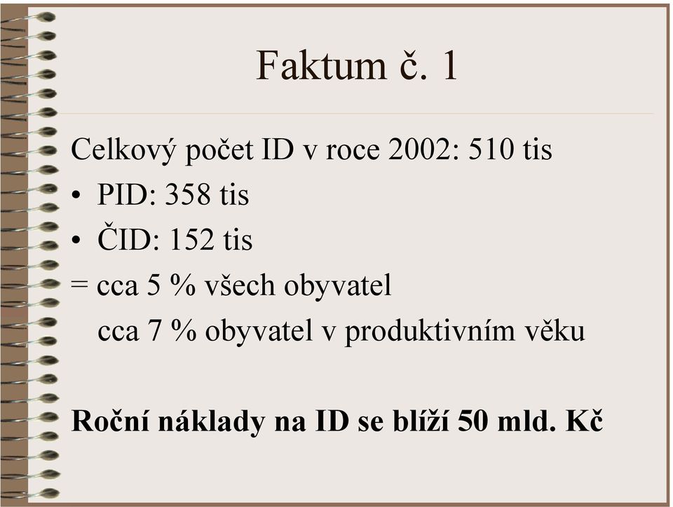 358 tis ČID: 152 tis = cca 5 % všech