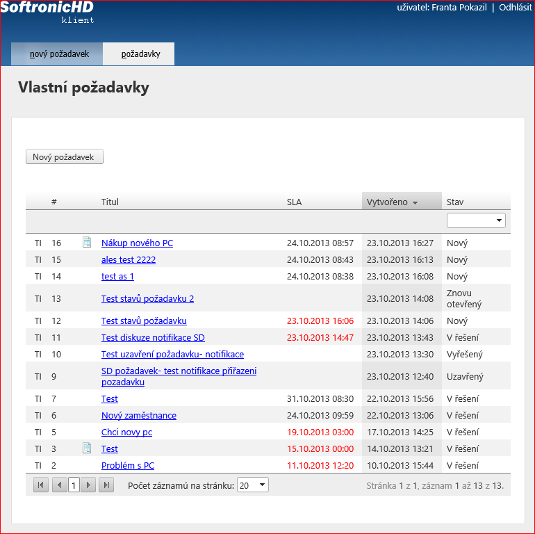 3.3 SEZNAM POŽADAVKŮ Obr.