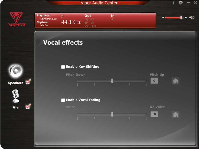 Hlasové efekty Key shifting když je tato volba povolena, tento efekt umožňuje měnit polohu hlasu.
