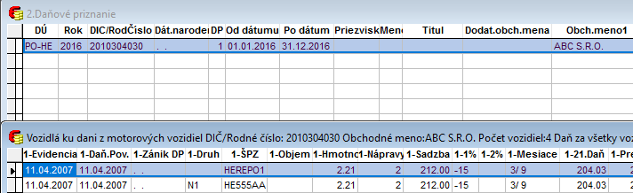 Môžete si pomocou klávesovej skratky F9 vytlačiť tlačovú zostavu, v ktorej je prehľad dane po jednotlivých autách a zároveň aj predpokladaná daň.